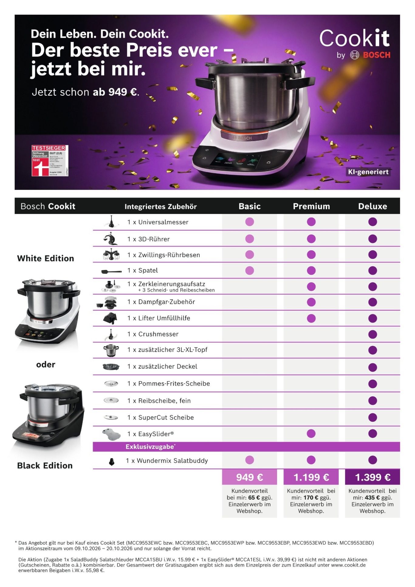Welches Cookit Set passt zu dir? Die drei Bosch Cookit Sets Basic, Premium und Deluxe im Vergleich